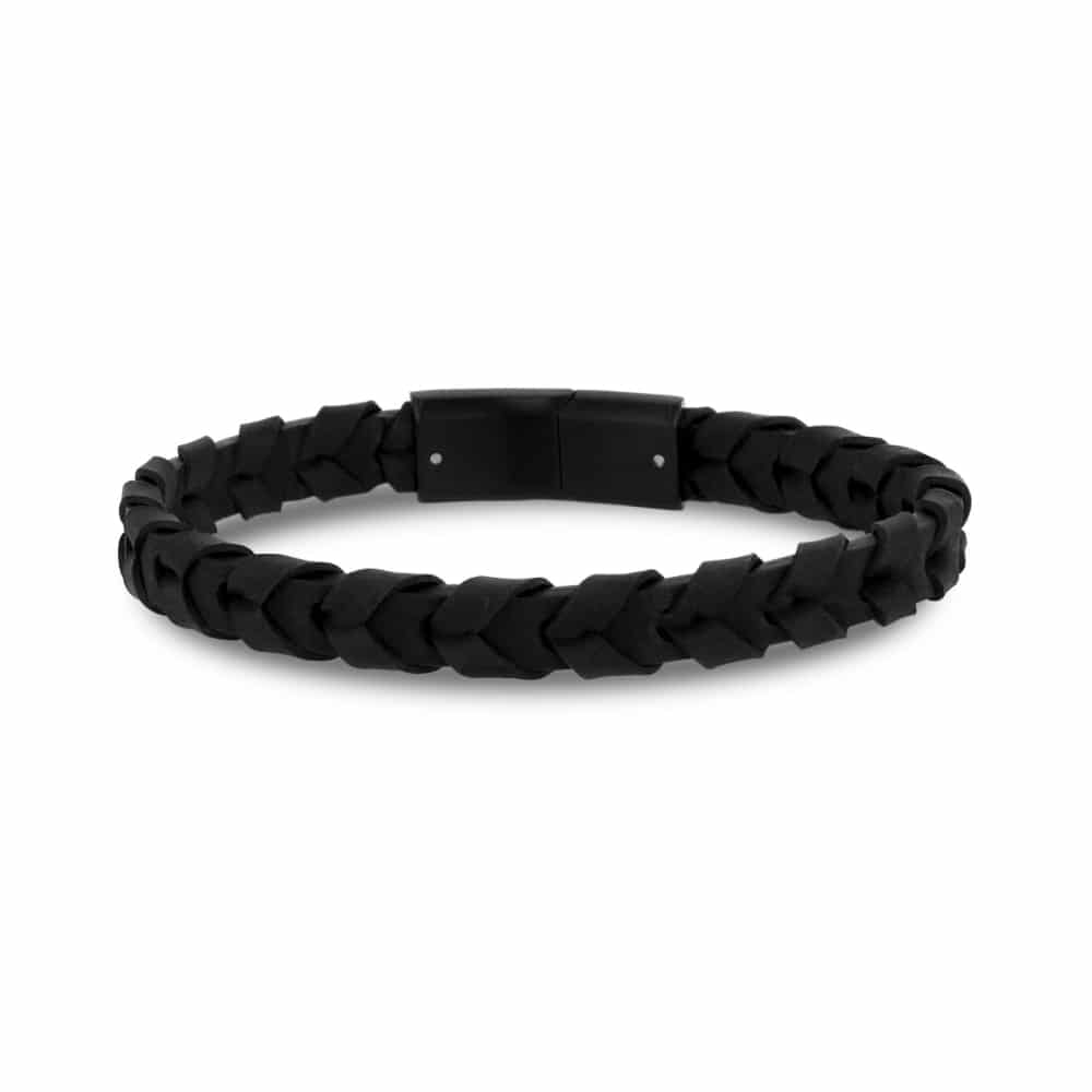 ARZ Bracelet 8mm Matt Tire Track Leather -ARZ Steel
