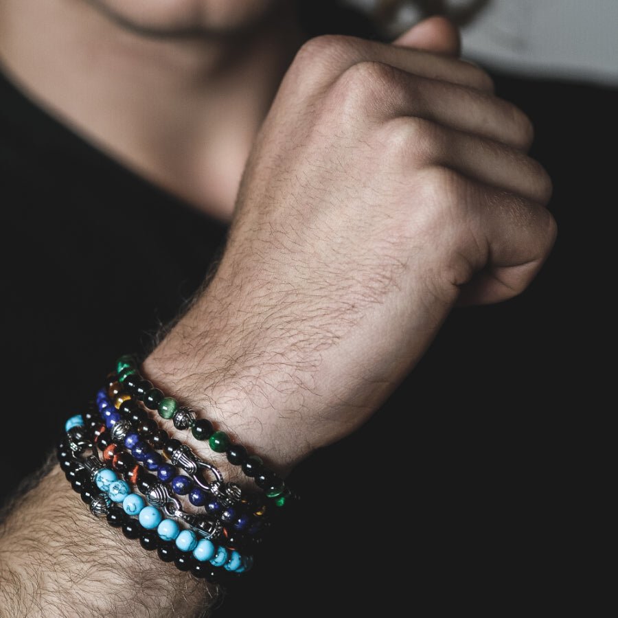 ARZ Bracelet Bead Blue Lapris -ARZ Steel
