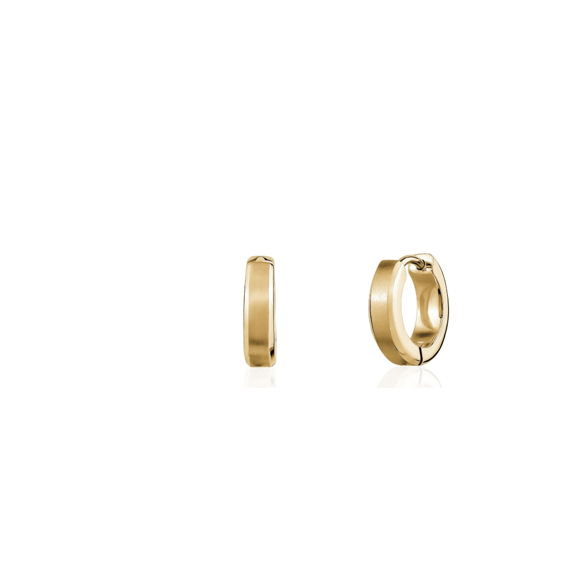 ARZ Gold Bevelled Edge Clip Earrings -ARZ Steel