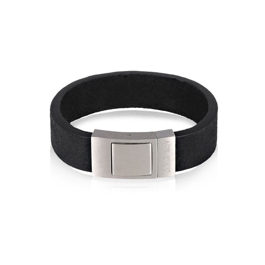 ARZ Leather Wide Black -ARZ Steel