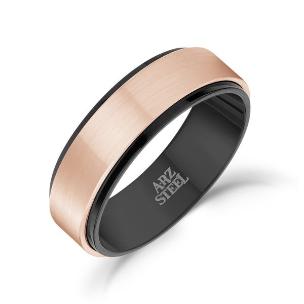 ARZ Ring Black & Rose Gold Steel -ARZ Steel
