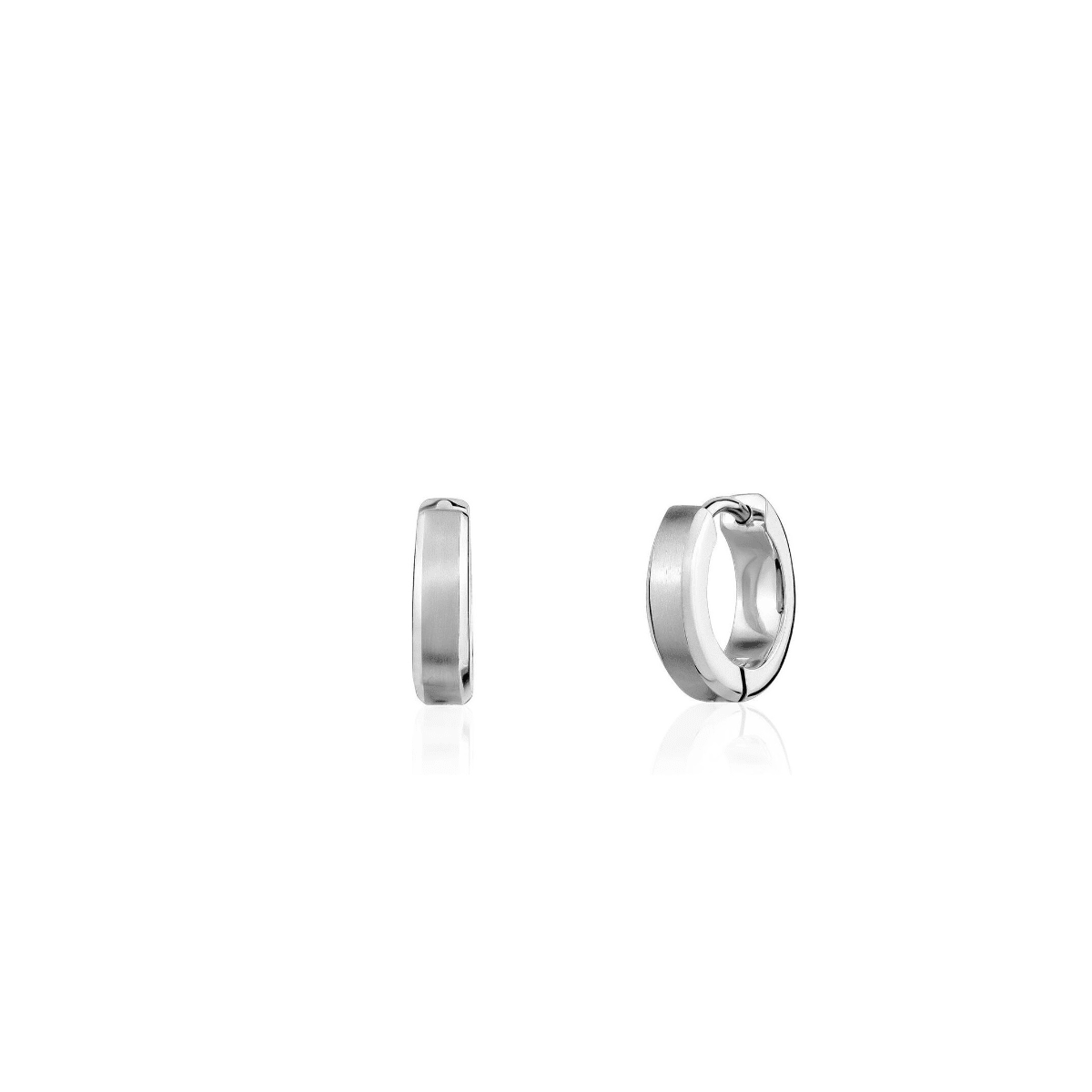 ARZ Steel Bevelled Edge Clip Earrings -ARZ Steel