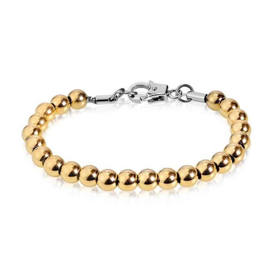 ARZ Steel Bracelet Bead Steel 7mm Gold -ARZ Steel