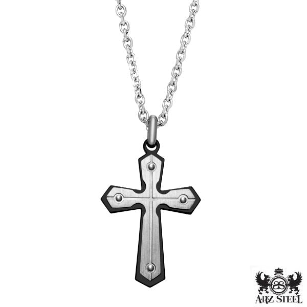 Arz Steel Cross Pvd Coated With Chain Black -ARZ Steel