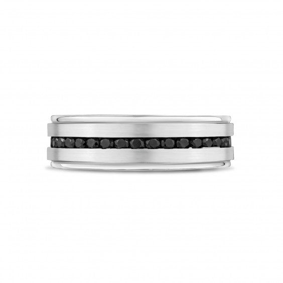 Black steel zirconia ring by ARZ Steel featuring a sleek, modern design with polished finish and smooth band.