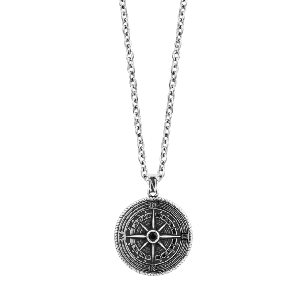 ARZ Stone-Set Compass Pendant -Spilhaus