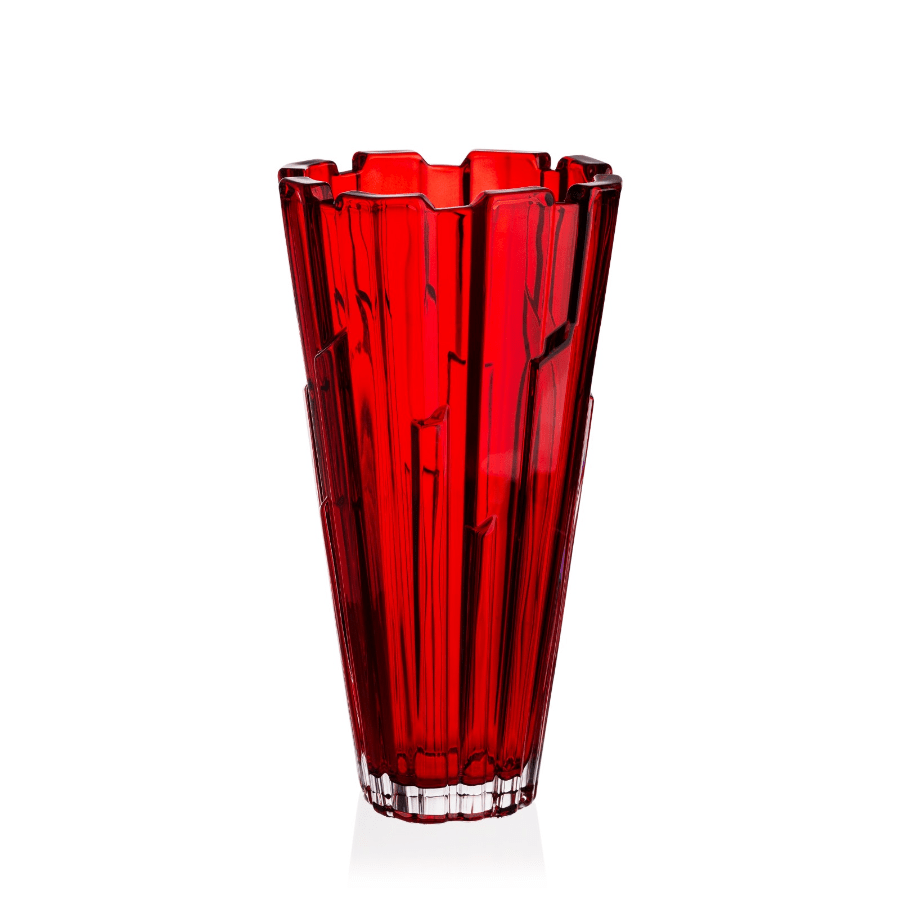 Bohemia Bolero Vase 305mm Red -Bohemia Crystal