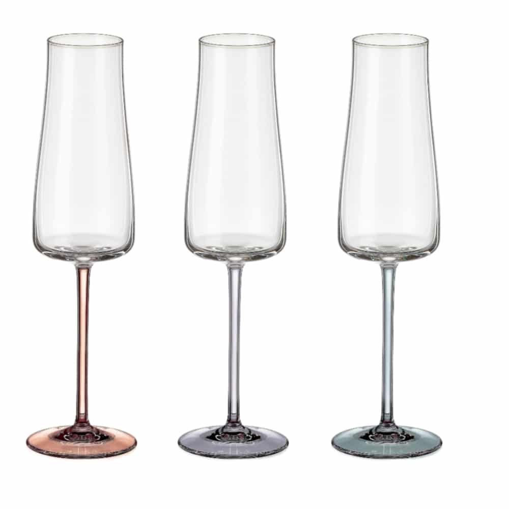 Bohemia Champagne Spectrum 210ml Set of 6 -Bohemia Crystal