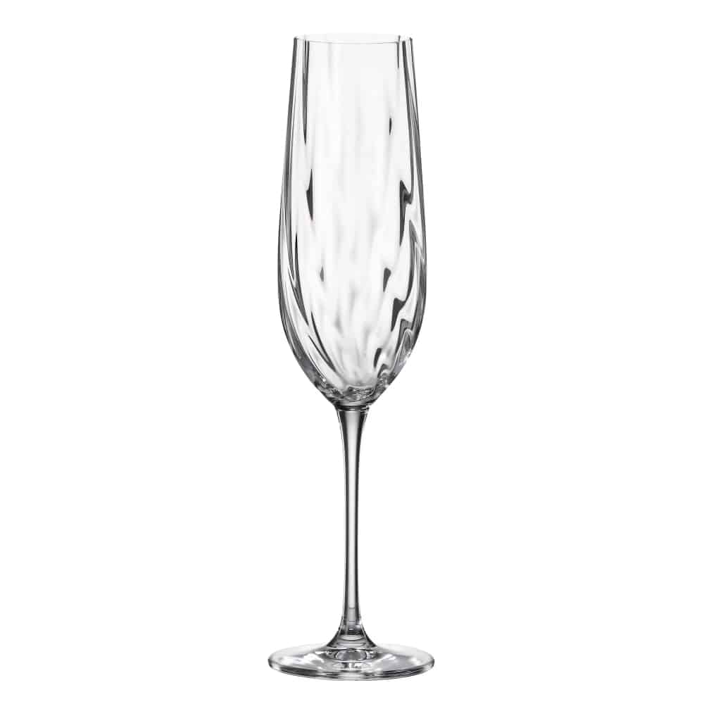 Bohemia Champagne Uria Optic 12X 270ml Set of 6 -Bohemia Crystal