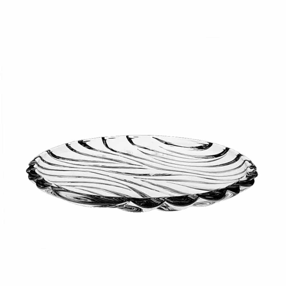 Bohemia Crystal Bamboo Plate 33cm Non Lead Crystal -Bohemia Crystal