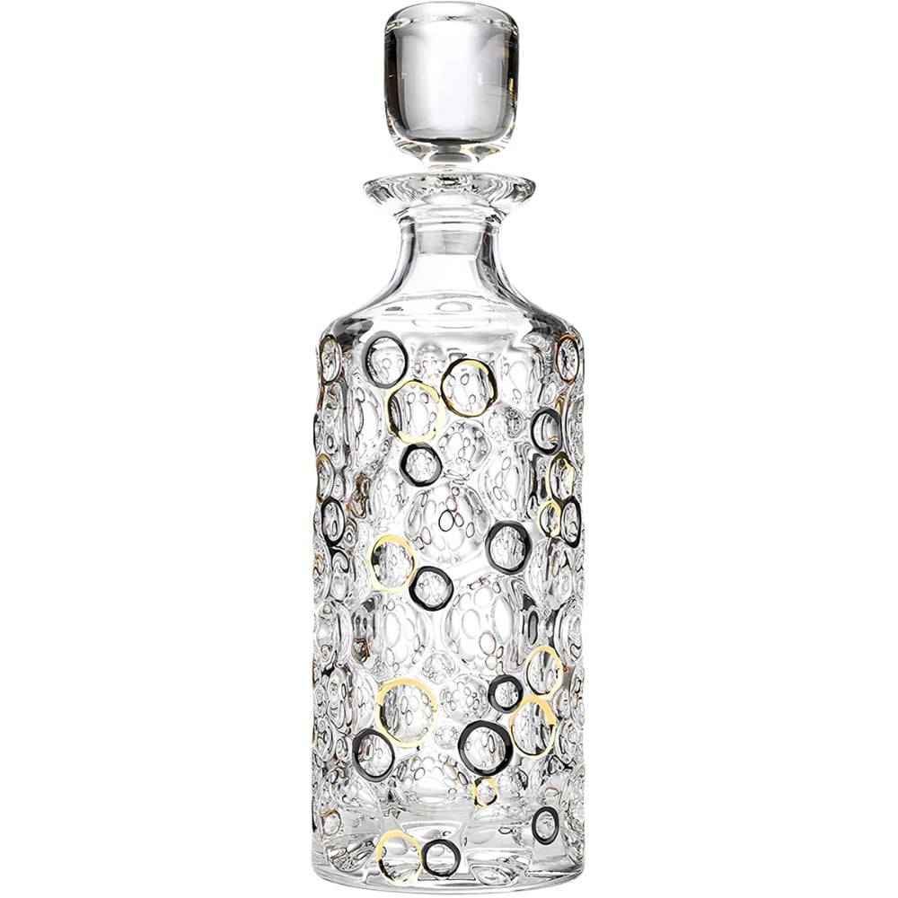 Bohemia Crystal Lisboa Decanter Gold/Black 750ml -Bohemia Crystal