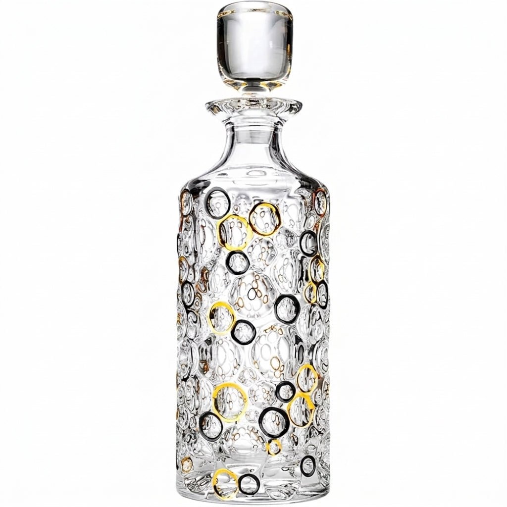 Bohemia Crystal Lisboa Decanter Gold/Black 750ml -Bohemia Crystal