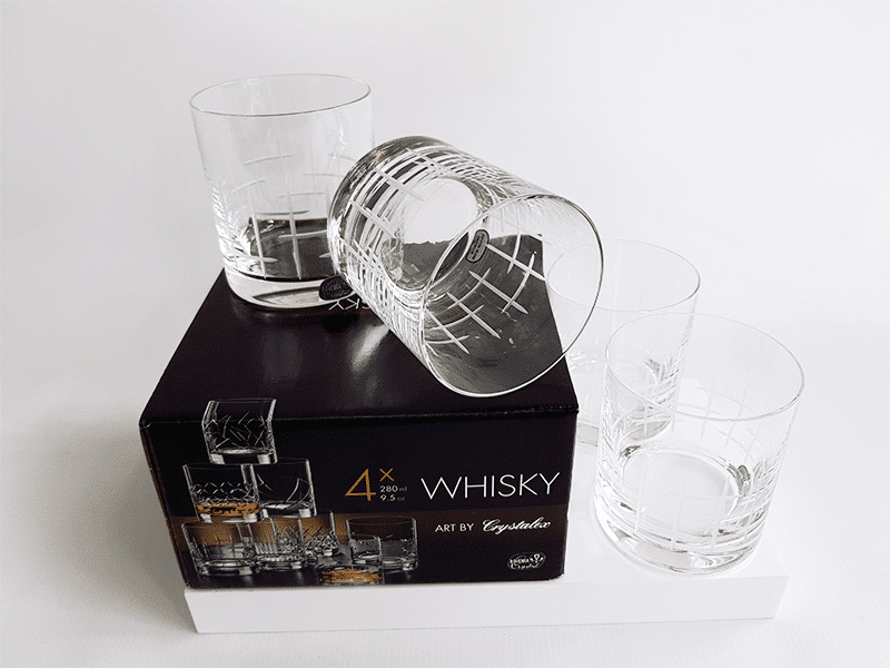 Bohemia Crystal Of Tumbler Matte Pattern Cross Set -Bohemia Crystal