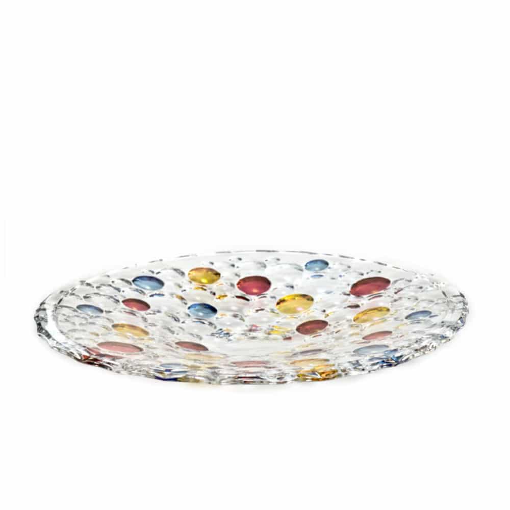 Bohemia Crystal Platter Lisboa Colours 380Mm -Bohemia Crystal