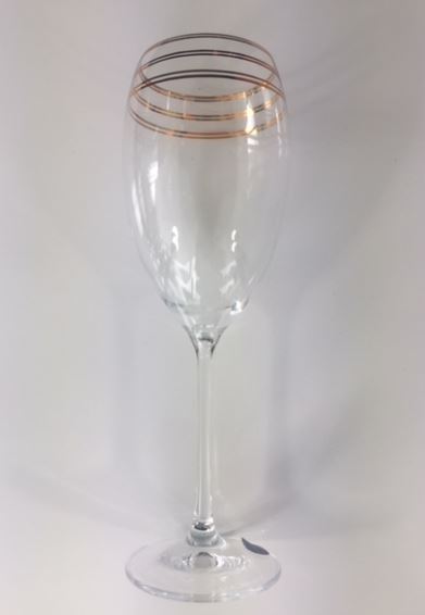 Bohemia Crystal Red Wine Grandioso Gold Rim Pair -Bohemia Crystal