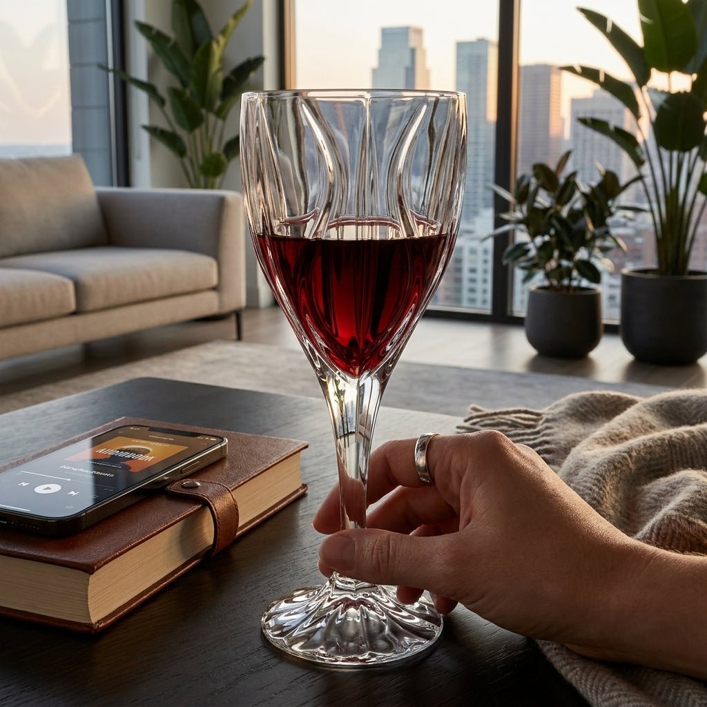 Bohemia Crystal Red Wine Ocean Set of 6 -Bohemia Crystal
