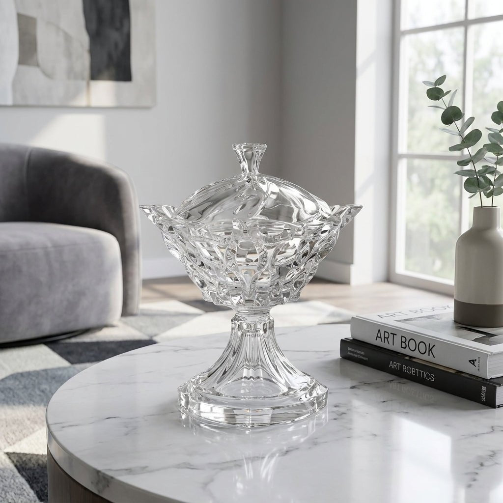 Bohemia Crystal Samba Footed Large Box 250mm -Bohemia Crystal