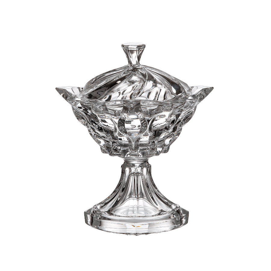 Bohemia Crystal Samba Footed Large Box 250mm -Bohemia Crystal