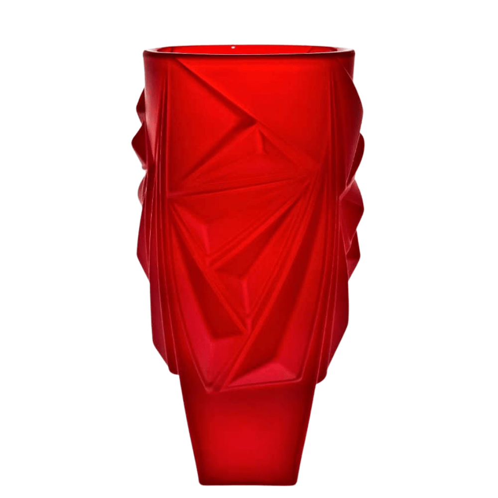 Bohemia Crystal Vase Princess Non Lead With Red Satin -Bohemia Crystal