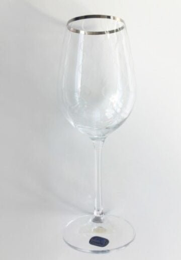 Bohemia Crystal White Wine Viola Panto Vertical Platinum Each -Bohemia Crystal