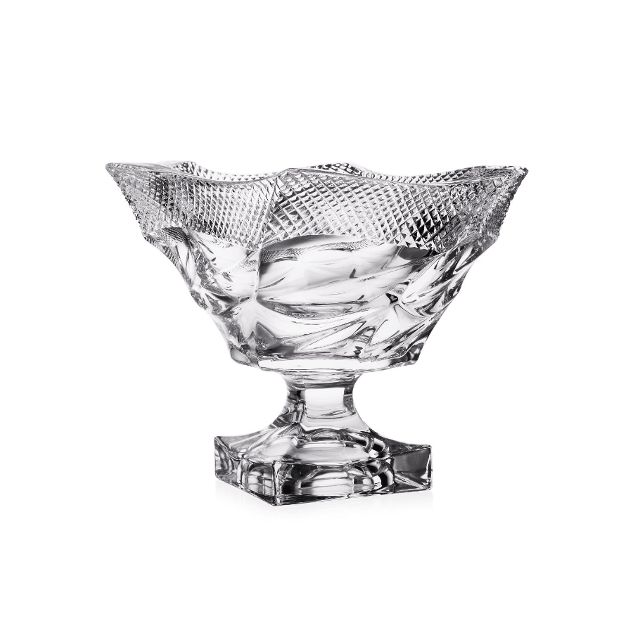 Bohemia Flamenco Footed Large Bowl 295mm Pyramid -Bohemia Crystal