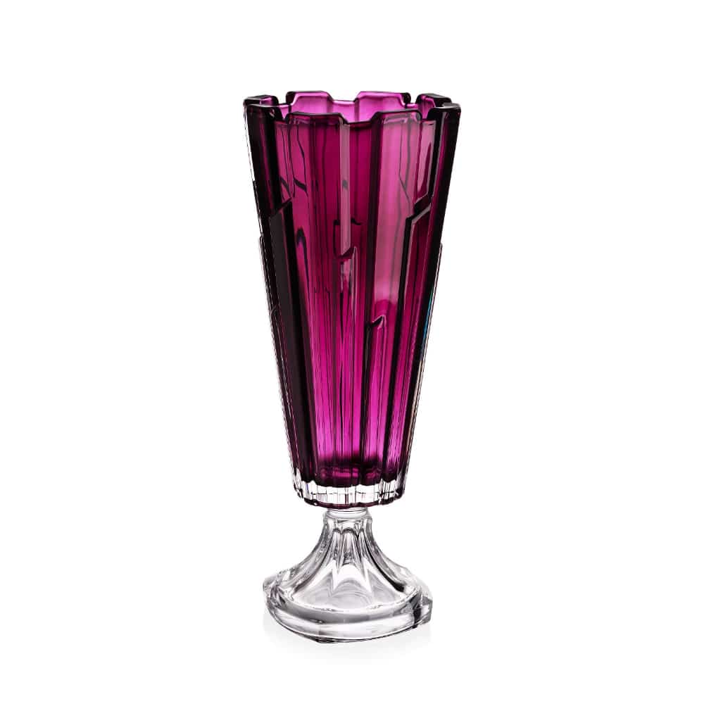 Bohemia Footed Vase Bolero Purple 405mm -Bohemia Crystal