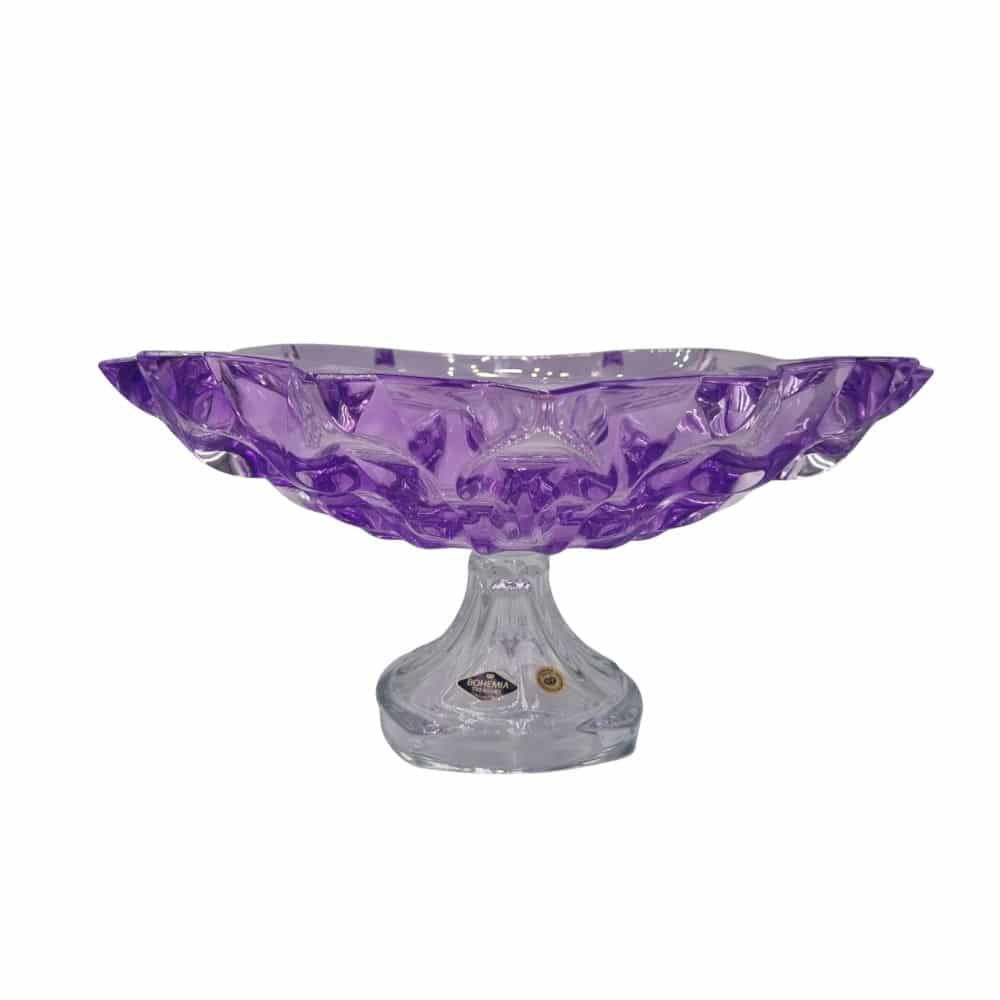 Bohemia Samba Footed Shallow Bowl 350mm Light Violet -Bohemia Crystal