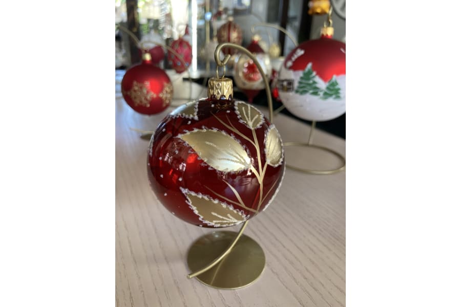 Christmas Bauble Golden Leaves -Spilhaus