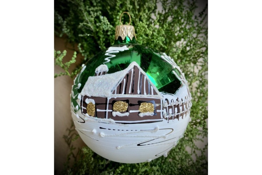 Christmas Bauble Winter Village Emerald -Spilhaus