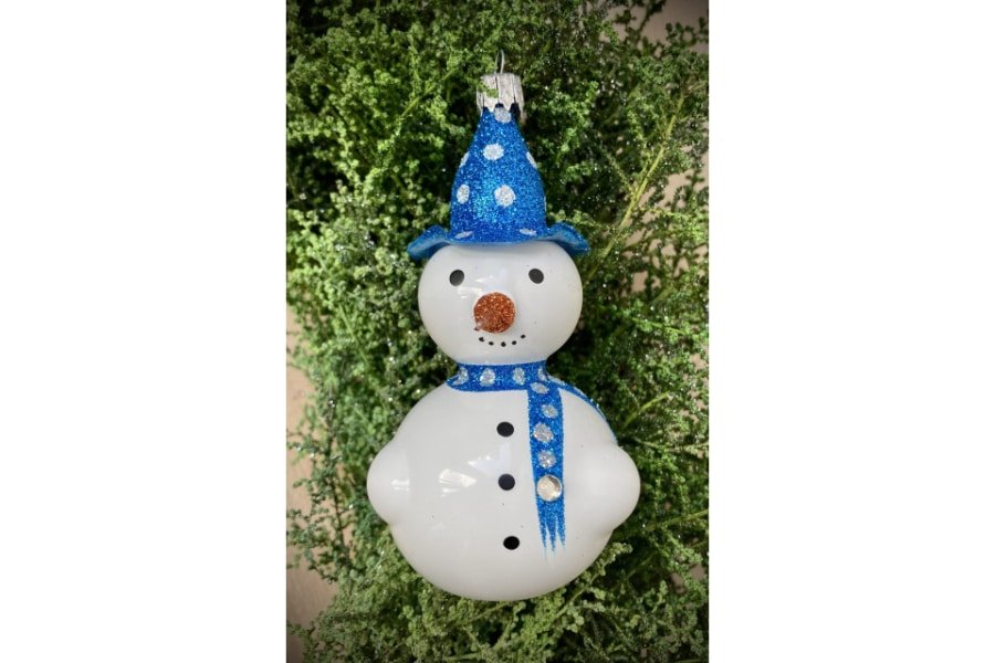 Christmas Baubles Novelty Snowman Dark Blue -Spilhaus