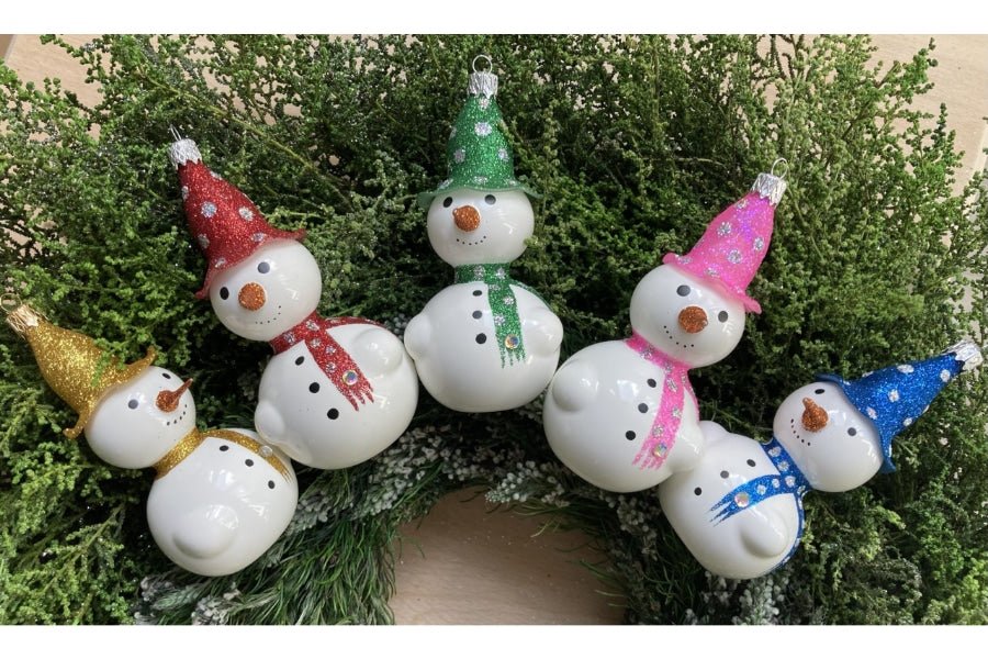 Christmas Baubles Novelty Snowman Green -Spilhaus