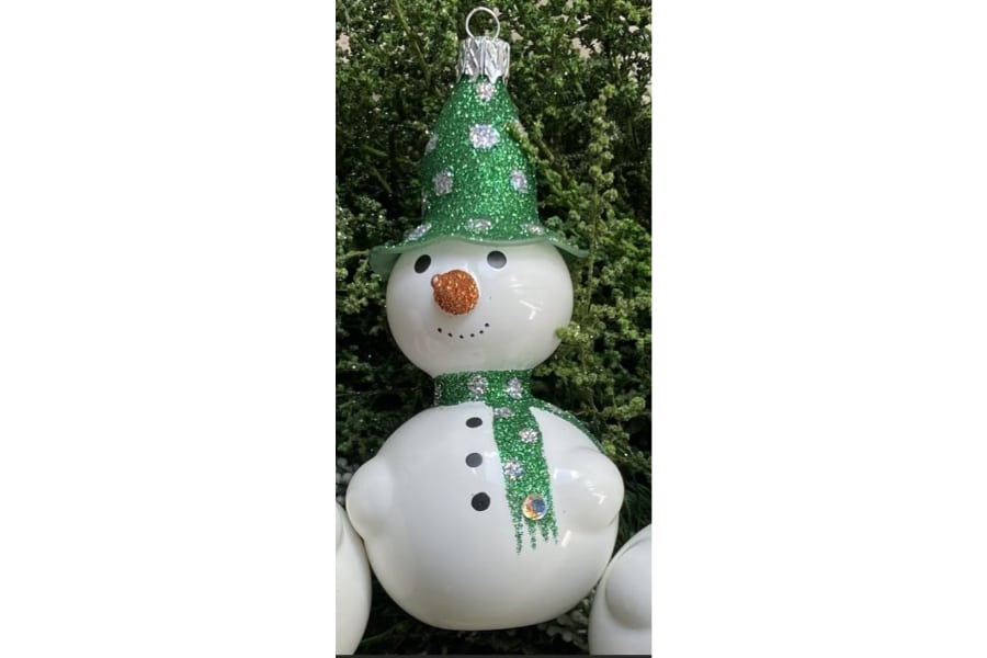 Christmas Baubles Novelty Snowman Green -Spilhaus