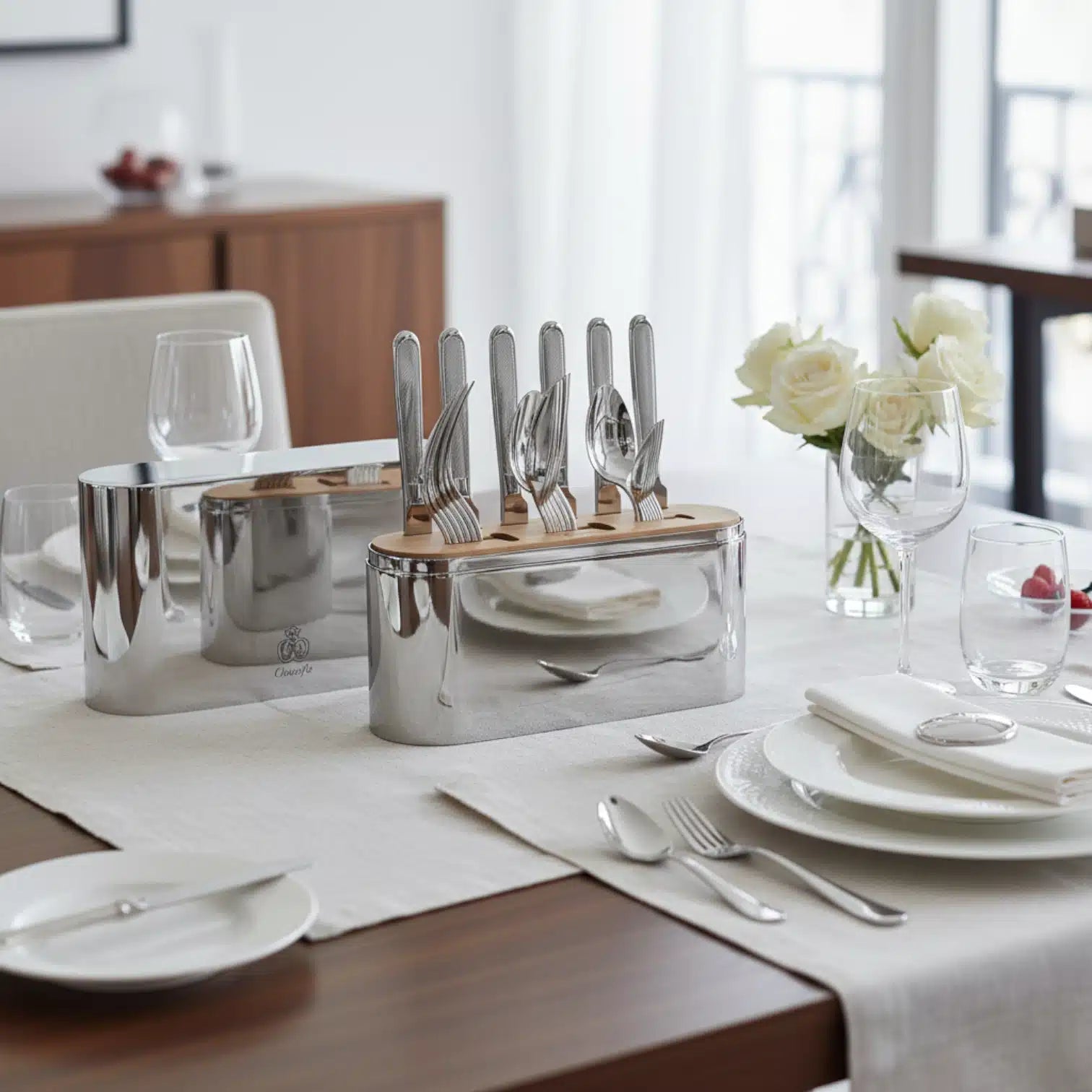 Christofle Concorde Stainless Steel 24 Piece Set -Christofle
