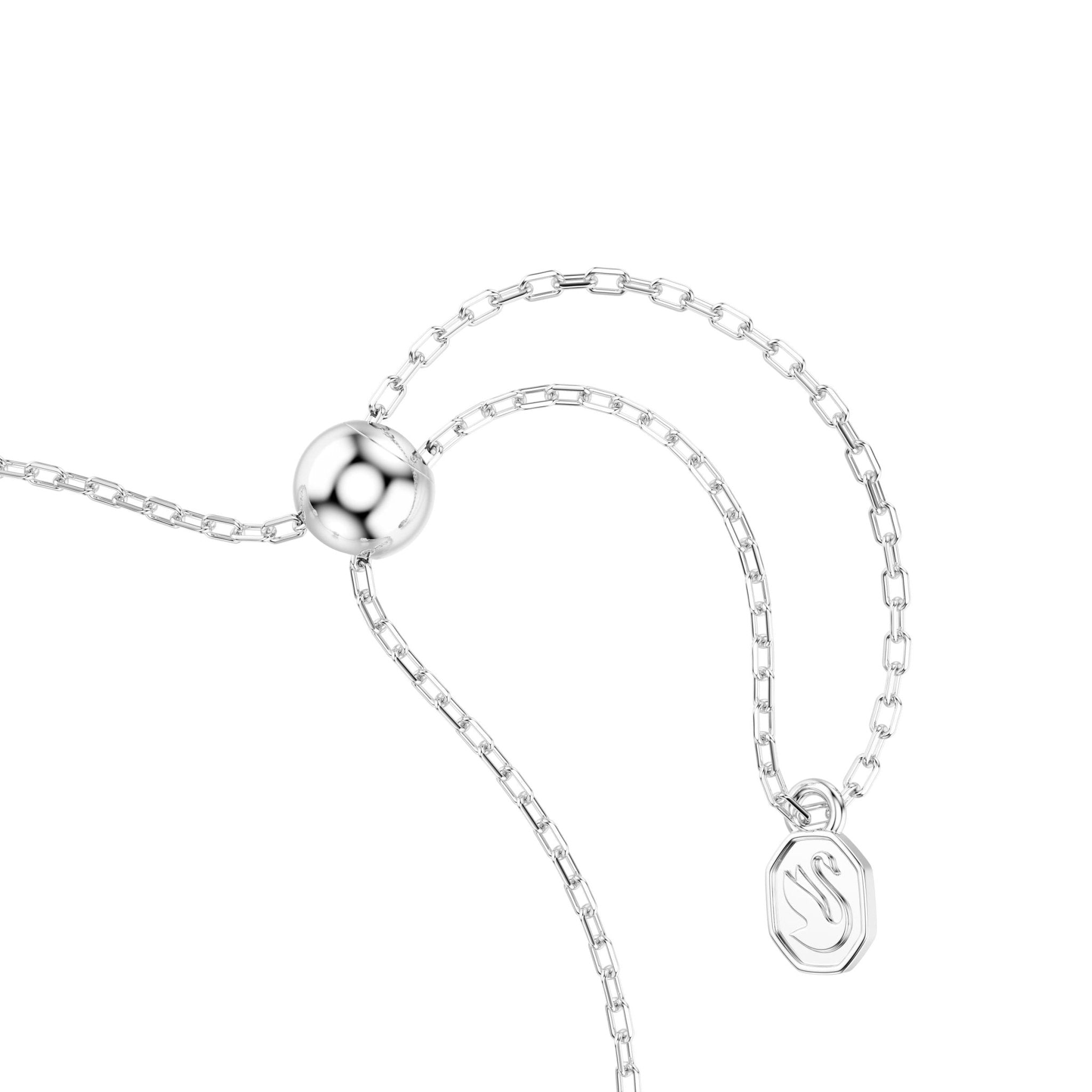 Chroma bracelet, Star, White, Rhodium plated -Swarovski