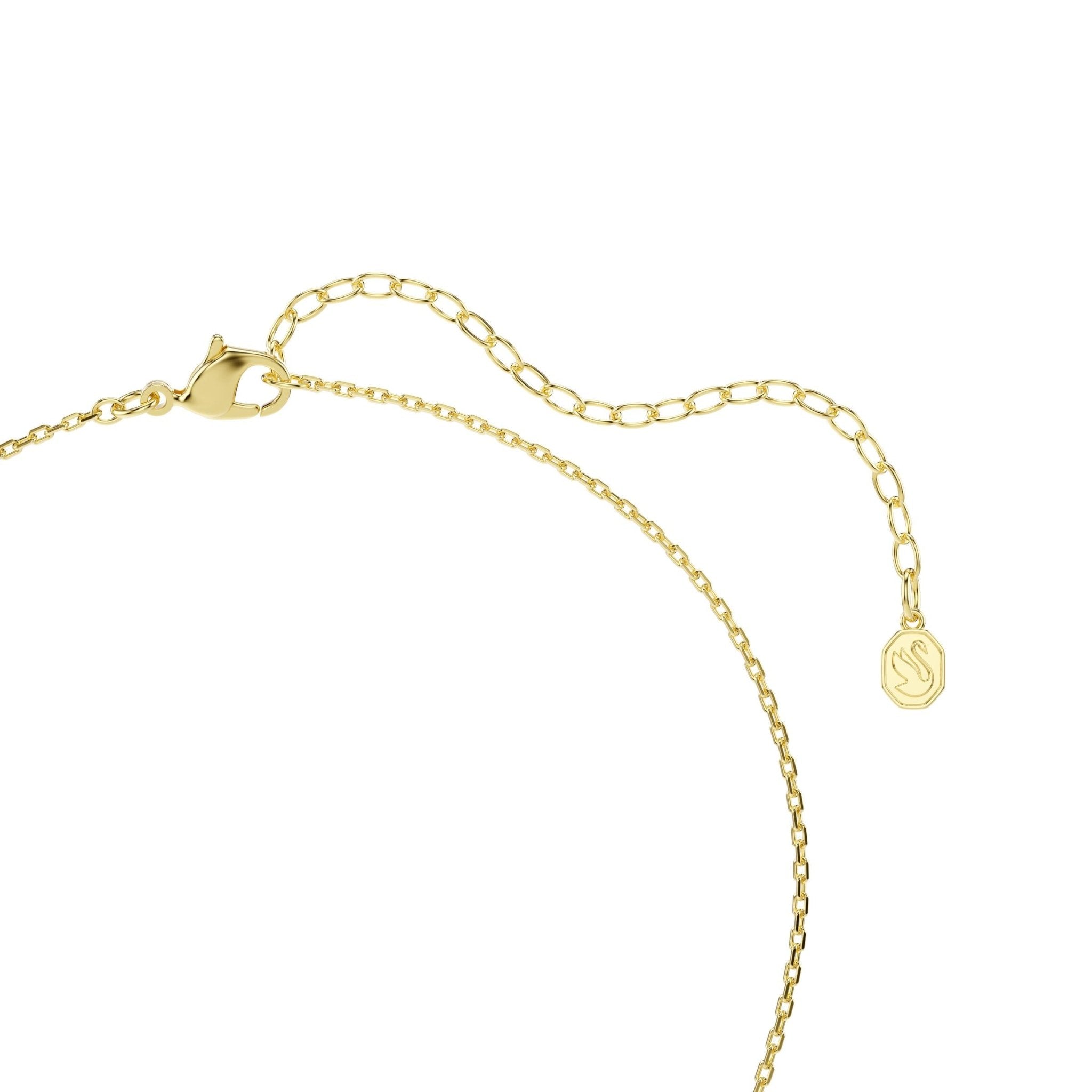 Chroma pendant, Pear cut, Blue, 18K gold finish -Swarovski