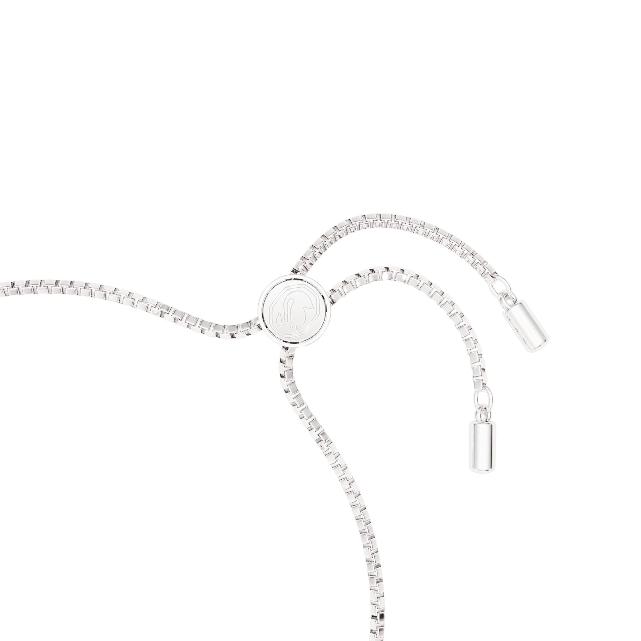 Classica bracelet, Round cut, White, Sterling silver -Swarovski