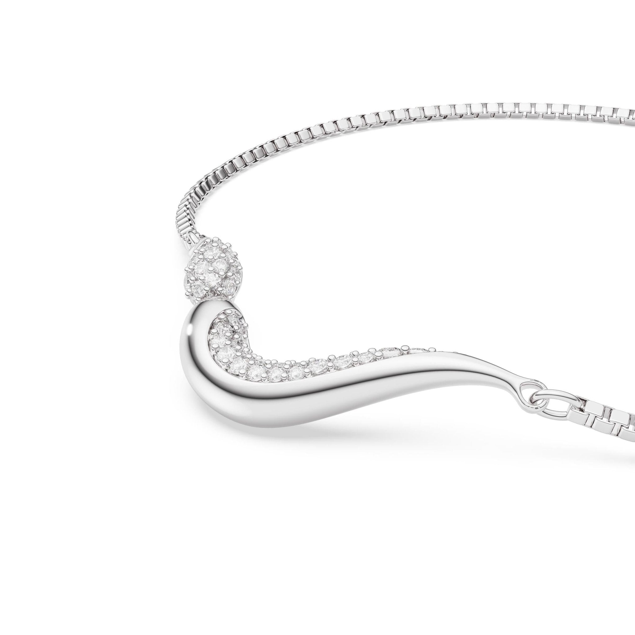 Classica bracelet, Round cut, White, Sterling silver -Swarovski