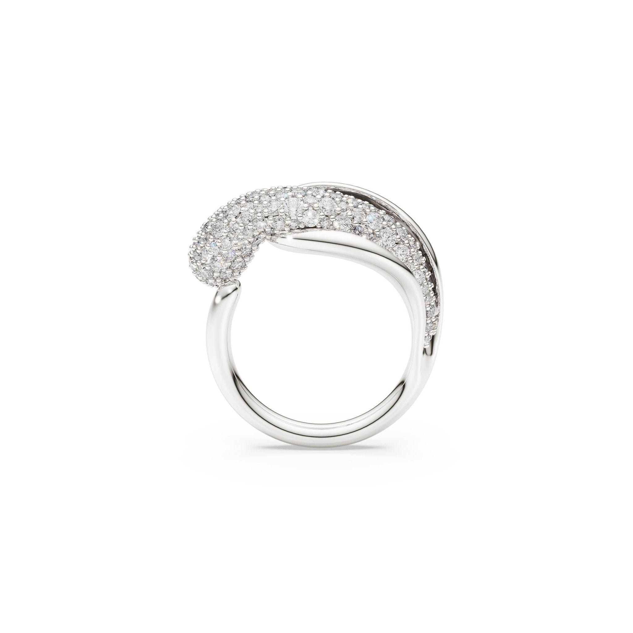 Classica cocktail ring, Round cut, White, Sterling silver -Swarovski