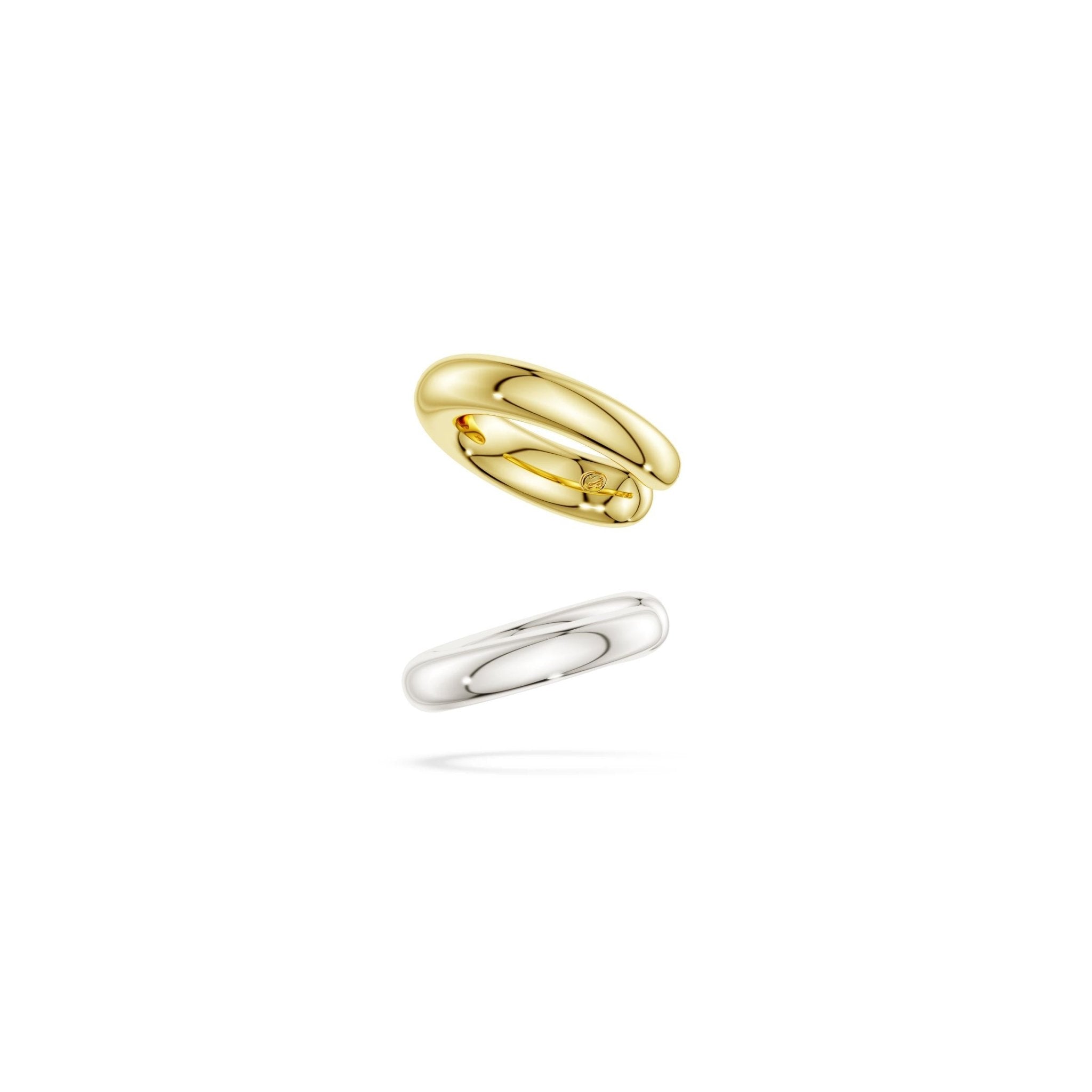 Classica ear cuffs, Round cut, White, Sterling silver, 18K gold finish -Swarovski