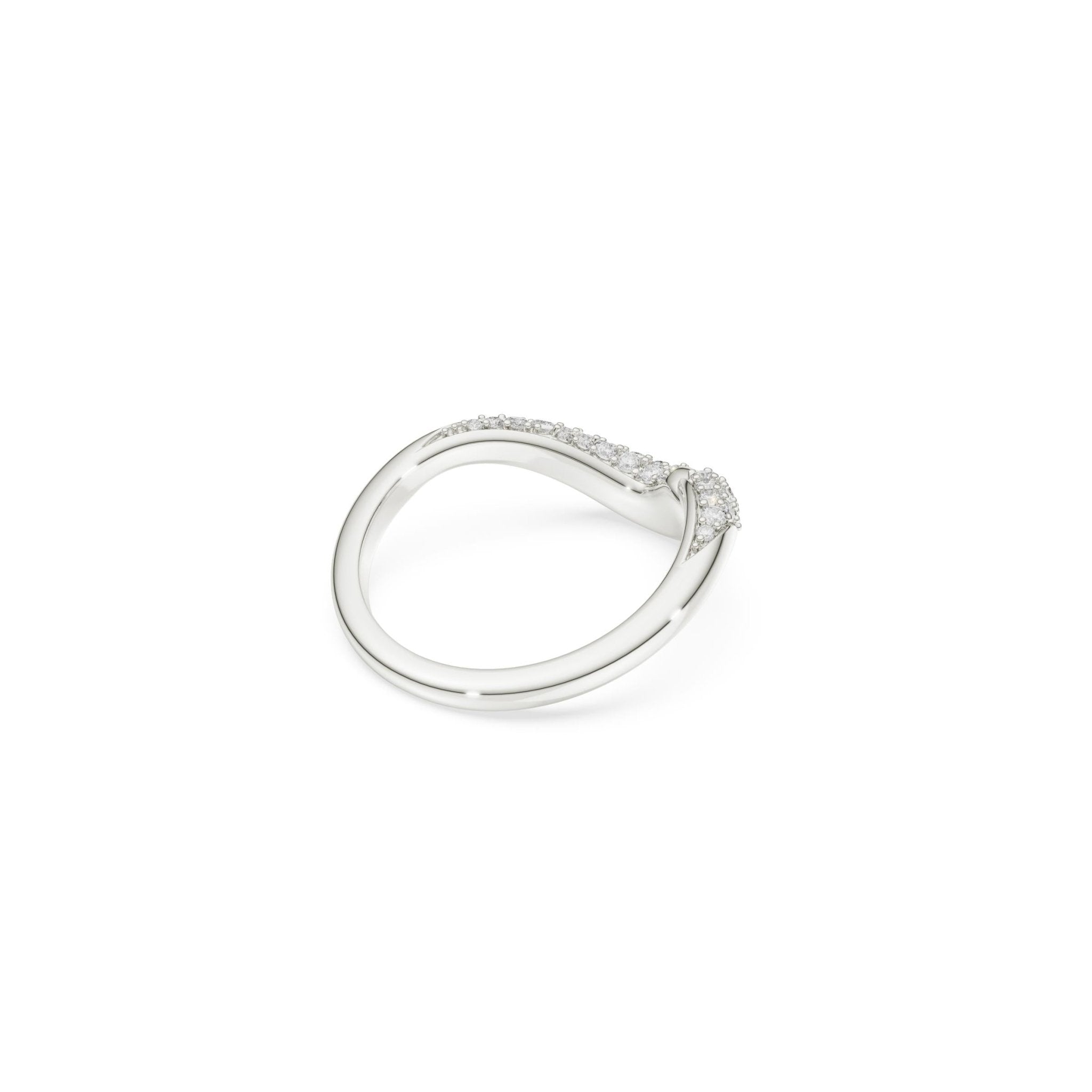 Classica open ring, Round cut, White, Sterling silver -Swarovski