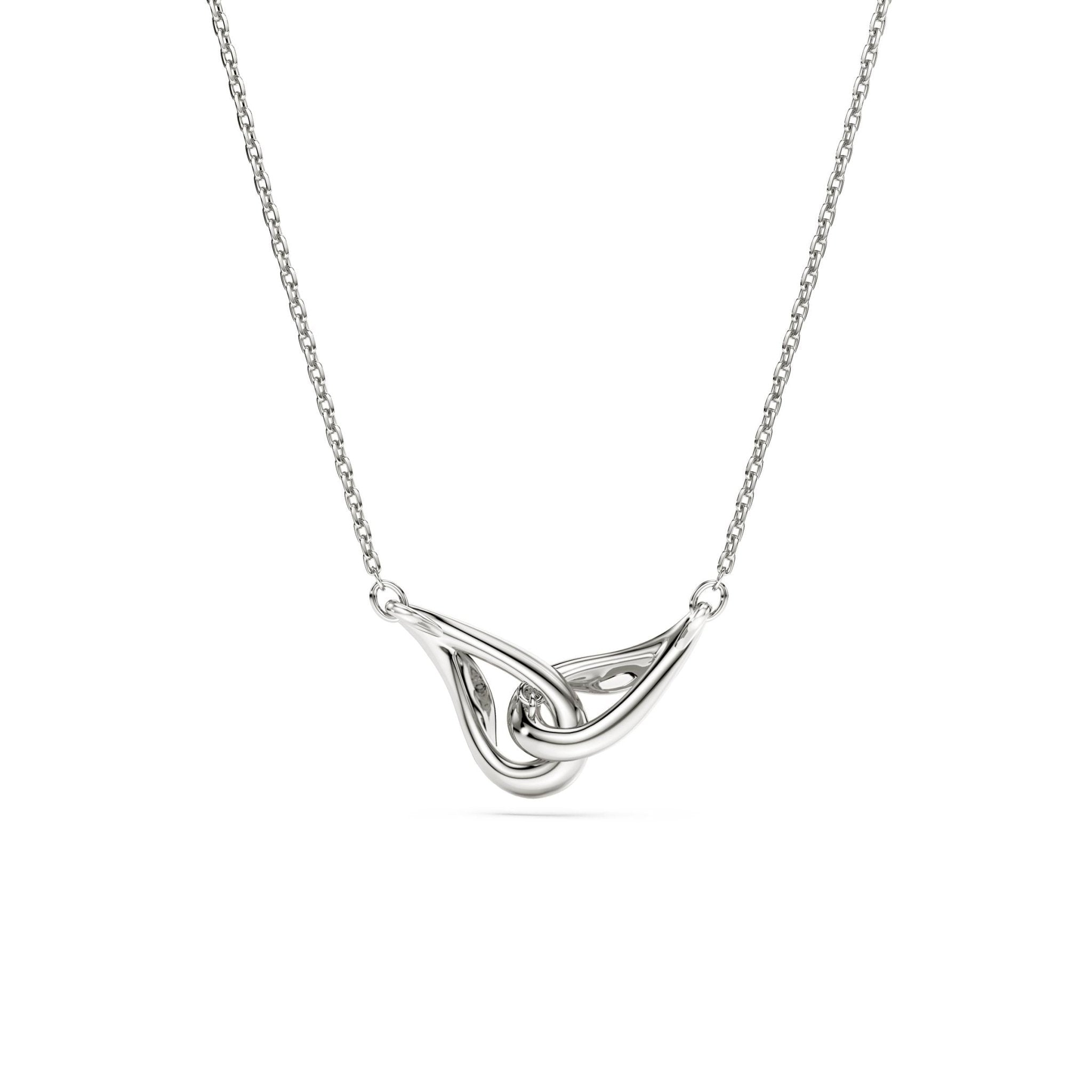 Classica pendant, Round cut, Interlocking, White, Sterling silver -Swarovski