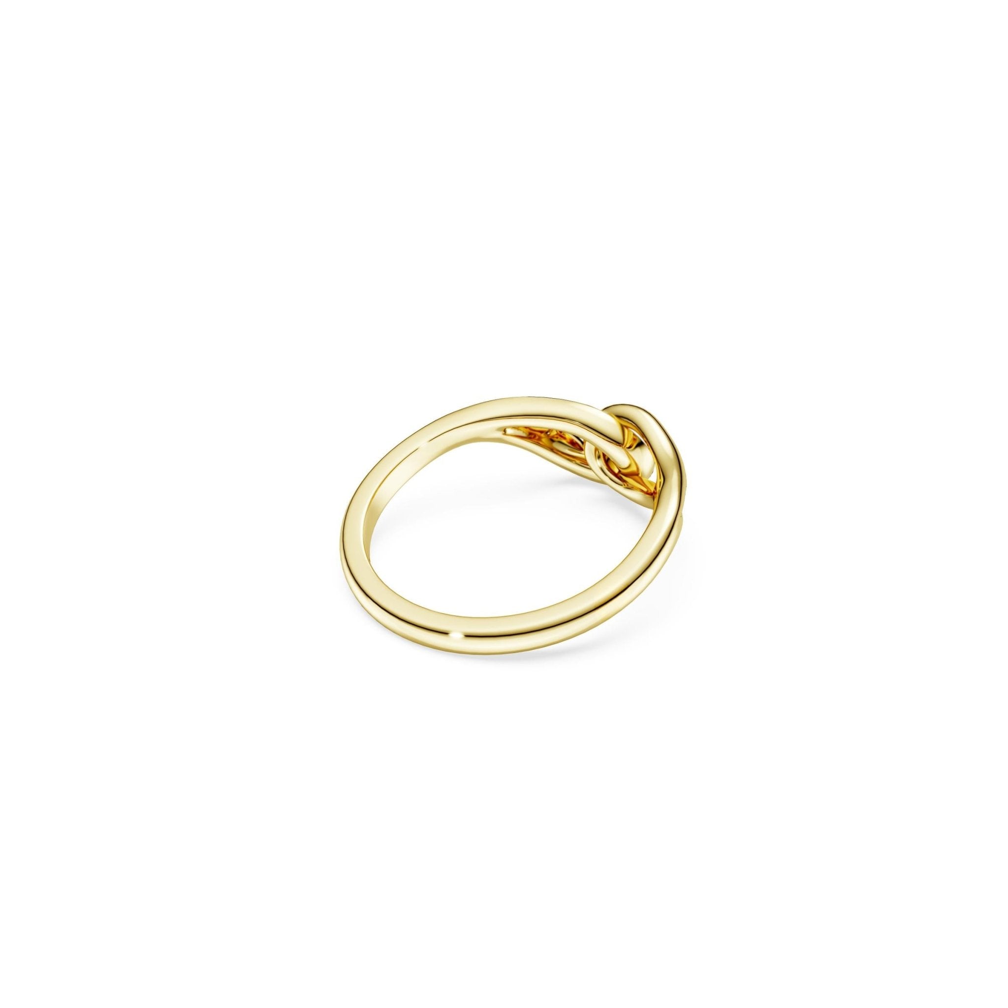 Classica ring, Round cut, Interlocking, White, Sterling silver, 18K gold finish -Swarovski