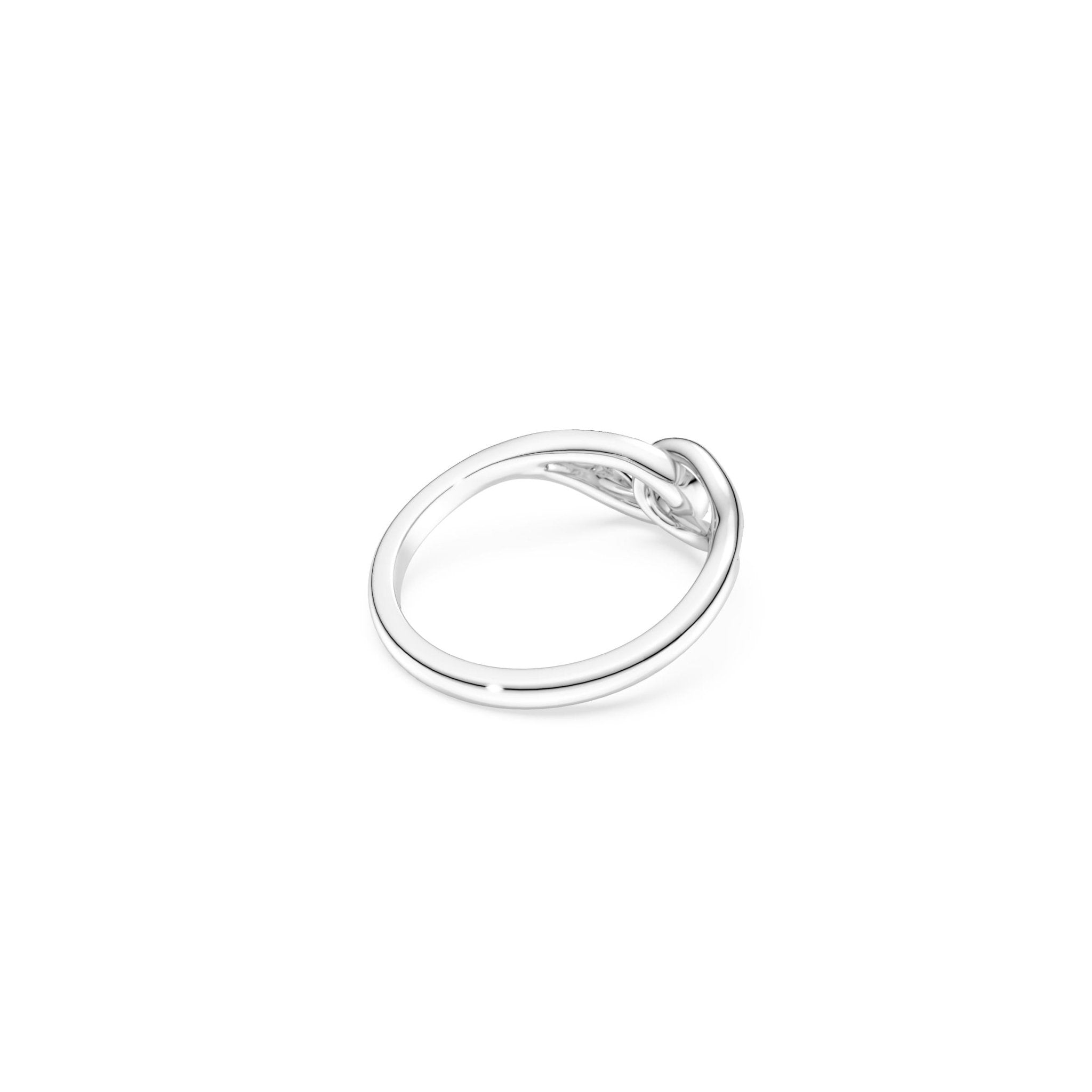 Classica ring, Round cut, Interlocking, White, Sterling silver -Swarovski