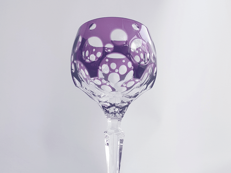 Coloured Crystal Wine Goblet Amethyst/Purple (Each) -Spilhaus