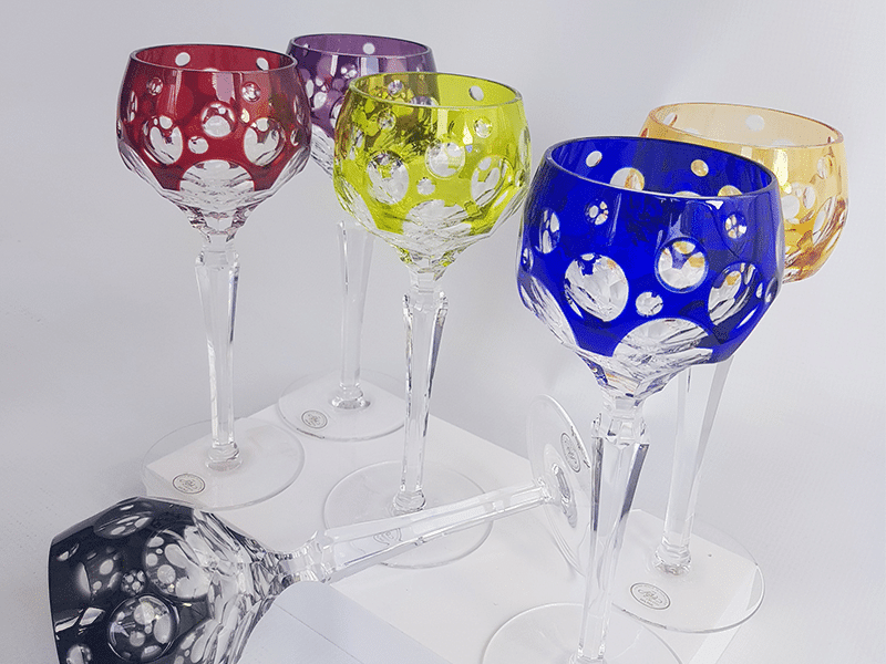 Coloured Crystal Wine Goblet Reseda/Light Green (Each) -Spilhaus