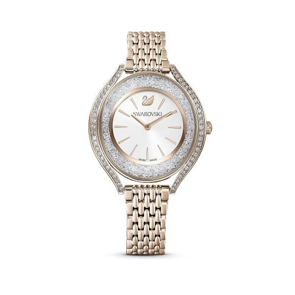 Crystalline Aura Watch, Metal Bracelet, Gold Tone, Champagne-Gold Tone Pvd -Swarovski