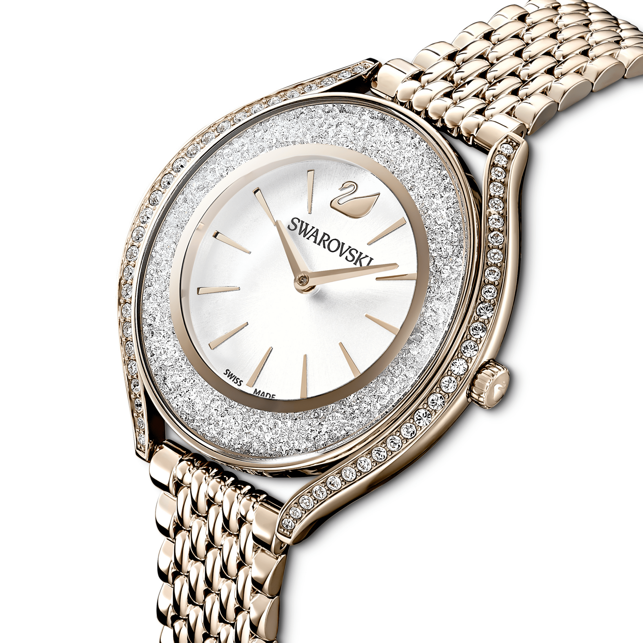 Crystalline Aura Watch, Metal Bracelet, Gold Tone, Champagne-Gold Tone Pvd -Swarovski