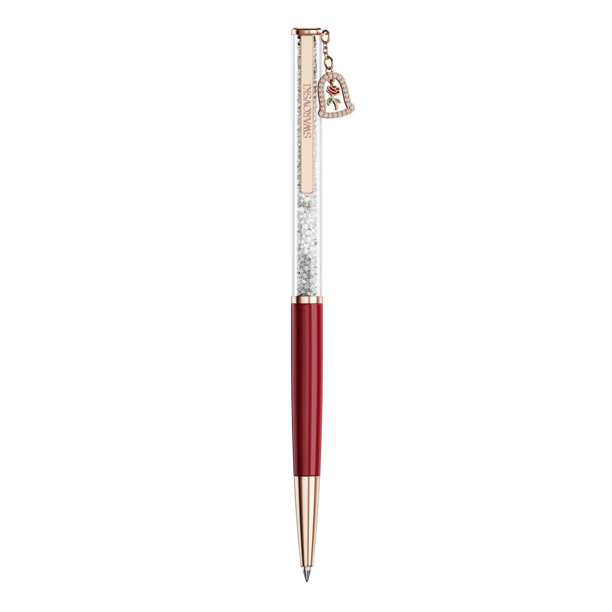 Crystalline ballpoint pen, Bell, Red lacquered, Rose gold-tone plated -Swarovski