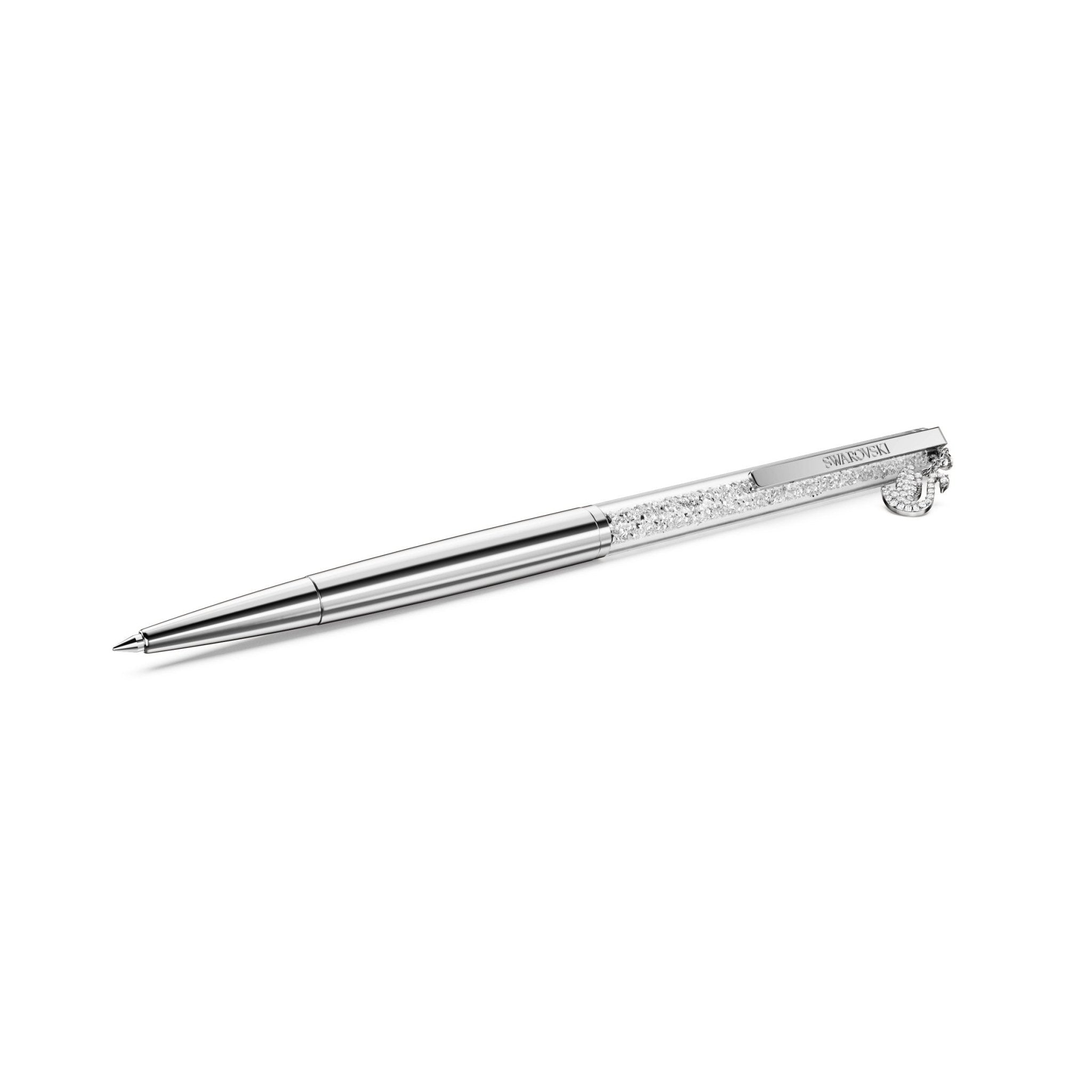 Crystalline ballpoint pen, Swan, Chrome plated -Swarovski