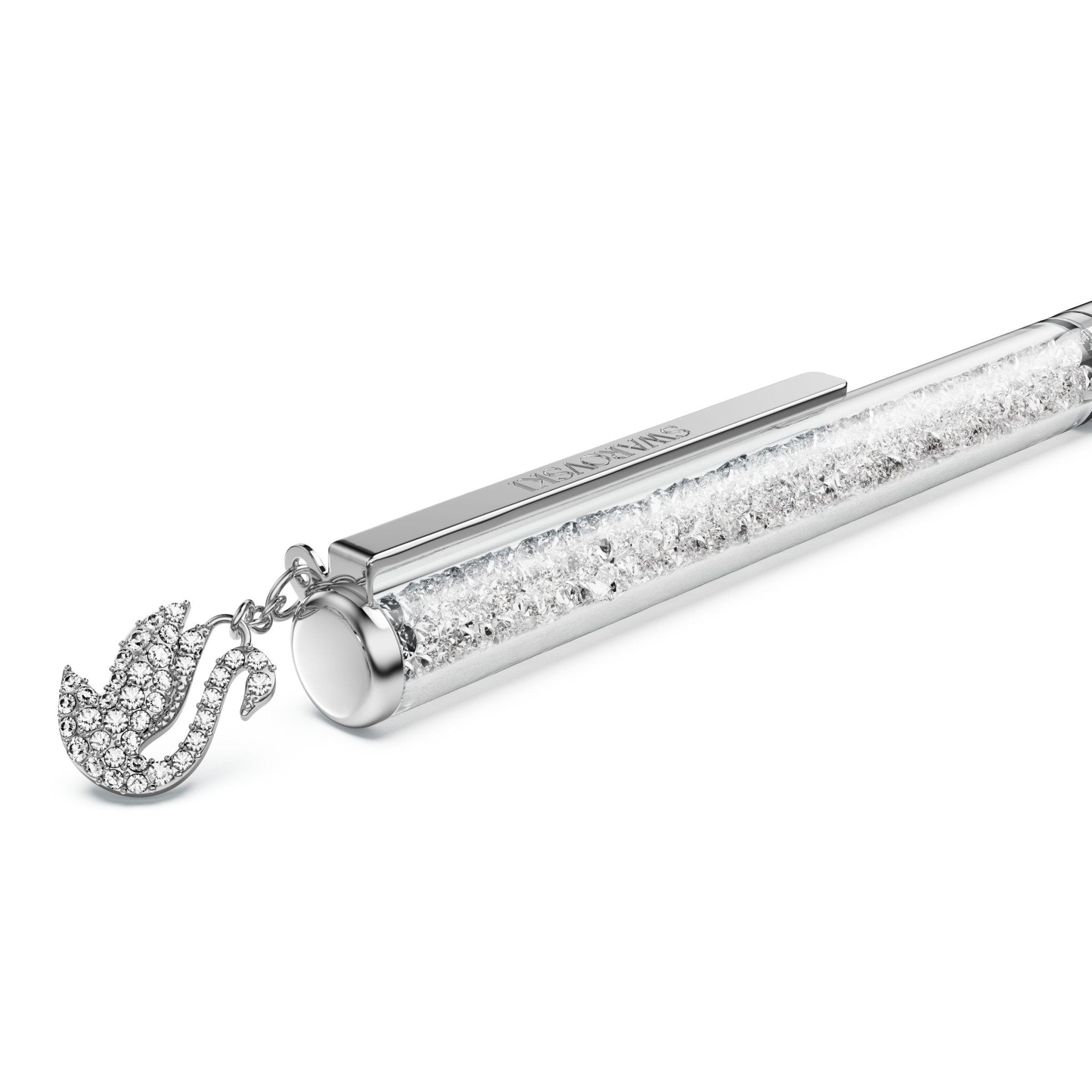 Crystalline ballpoint pen, Swan, Chrome plated -Swarovski